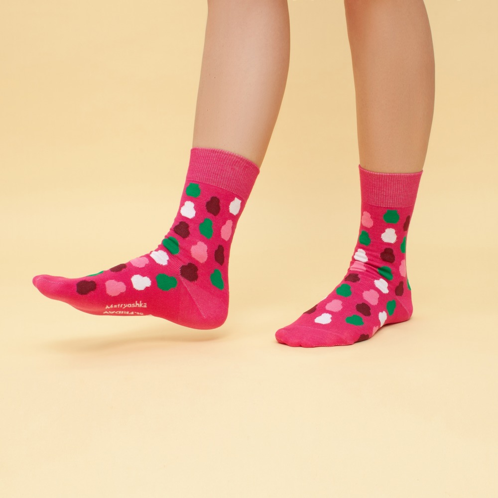 НОСКИ MATRYOSHKA DOTS PINK