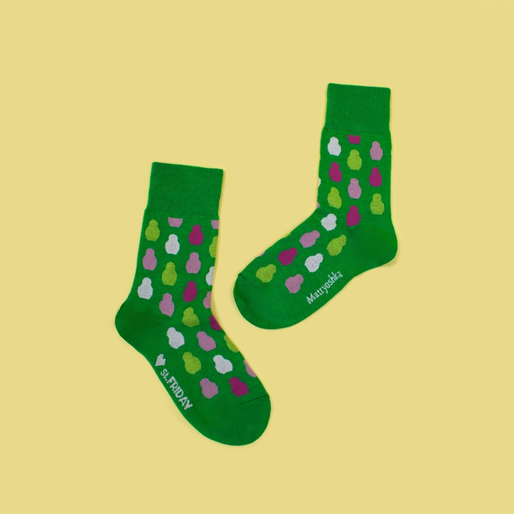 НОСКИ MATRYOSHKA DOTS GREEN P