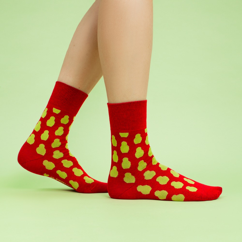 НОСКИ MATRYOSHKA DOTS RED