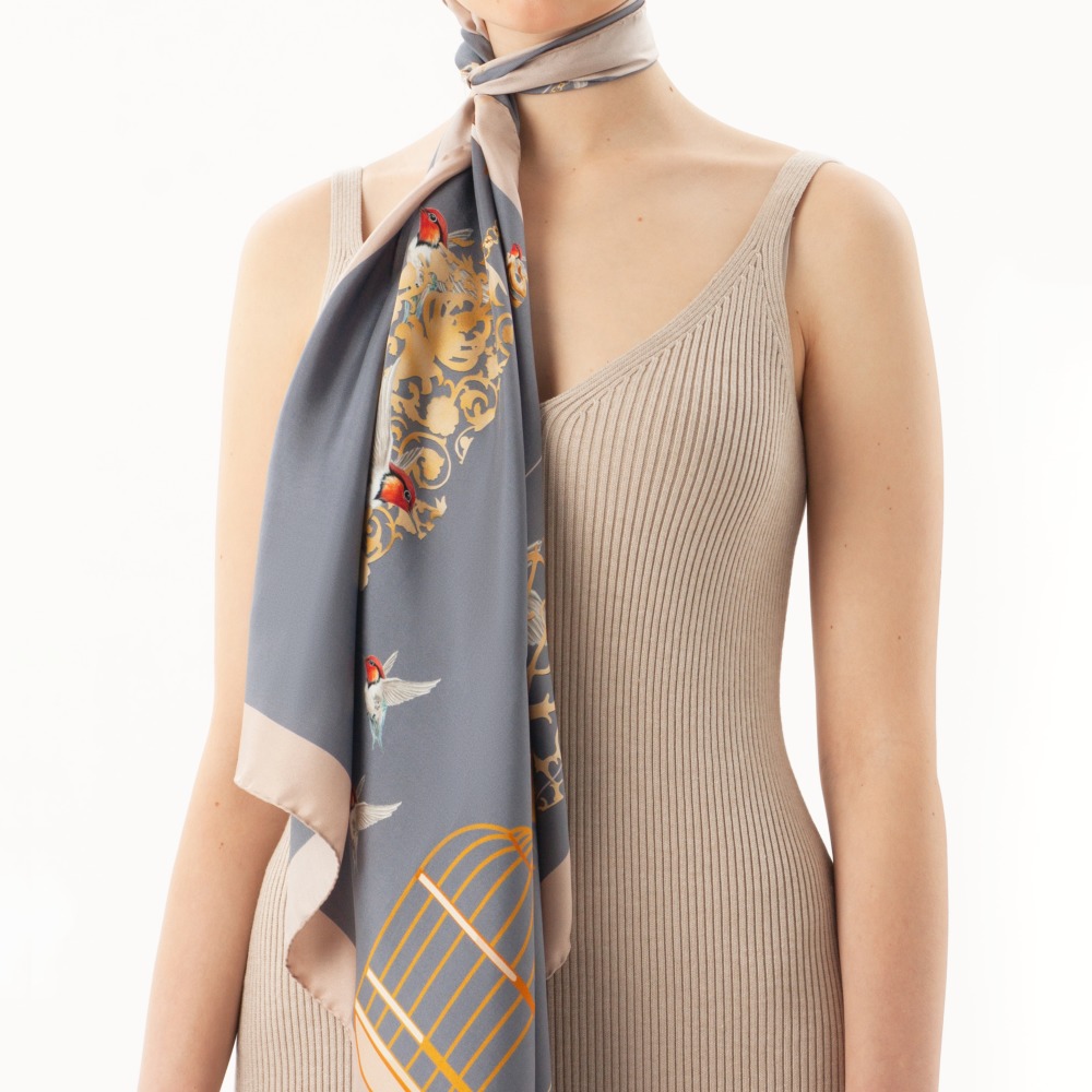 ПЛАТОК MATRYOSHKA FLORA&FAUNA BEIGE