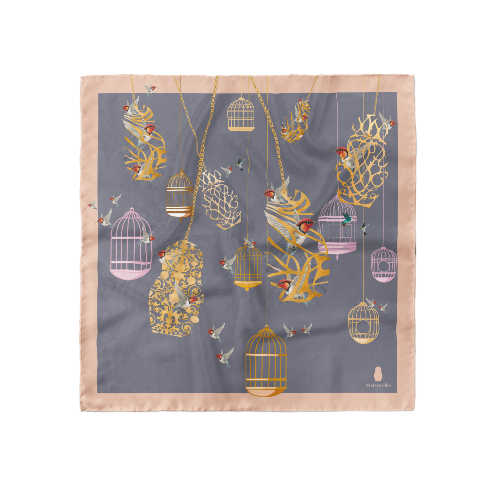 ПЛАТОК MATRYOSHKA FLORA&FAUNA BEIGE