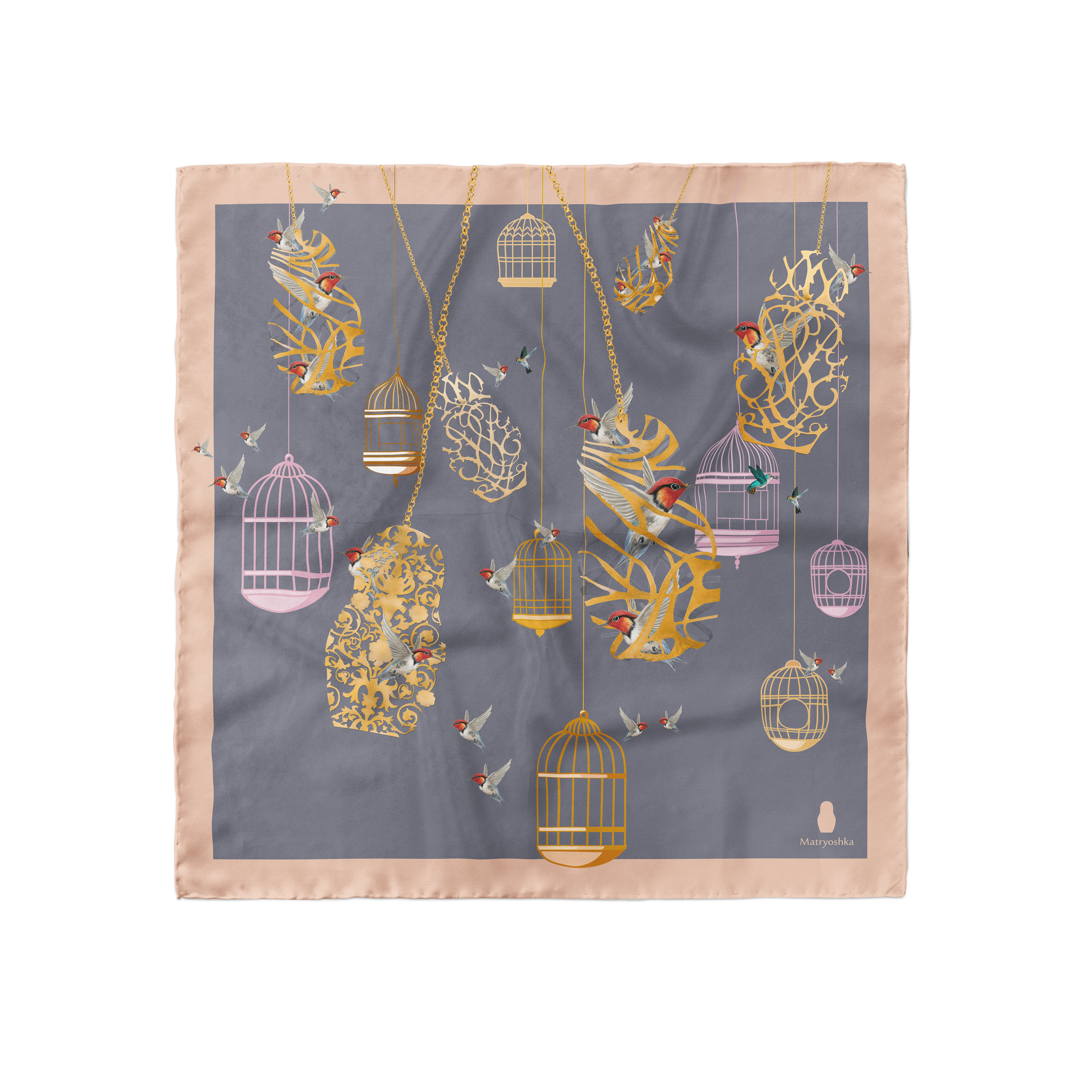 ПЛАТОК MATRYOSHKA FLORA&FAUNA BEIGE